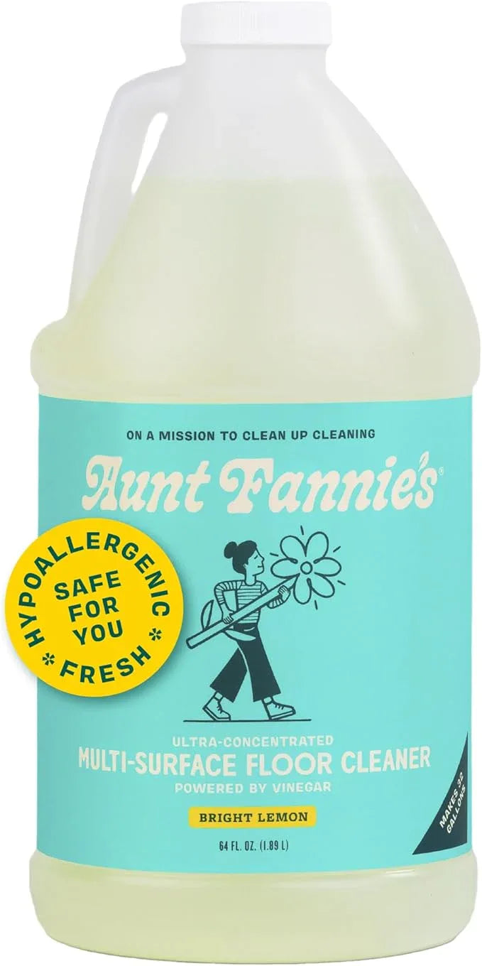 Aunt Fannie's Ultra Concentrated Floor Cleaner Vinegar Wash, Multi-Surface Solution For Mopping, Value Size, Bright Lemon Scent, 64 oz - NeatNest