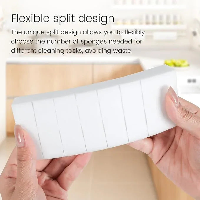 TRENDBOX Melamine Sponges Magic Cleaning Sponges Melamine Foam for Dishes Eraser Sponges for Kitchen (White, 6.3x2.4x0.7 Inch (Pack of 40)) - NeatNest