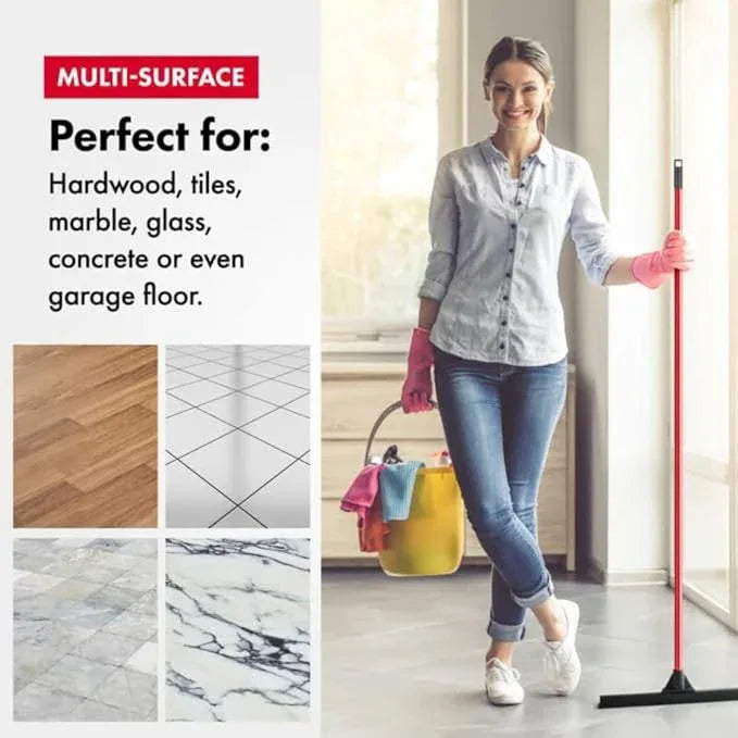 Heavy-Duty Floor Squeegee - Large 18" Wide Blade & 55" Long Handle Professional Grade Concrete, Garage & Commercial Rubber Squeegee Broom Floor Cleaner - Wood, Tile, Shower, Glass, Deck, Window - NeatNest
