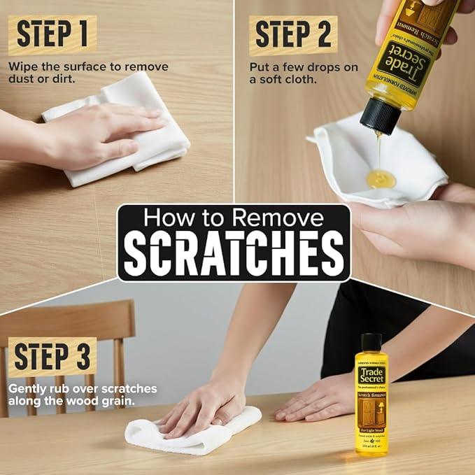 Trade Secret Light Wood Scratch Concealer, Scratch Remover for Real Wood Furniture & Floors – Covers Nicks, Scuffs & Dogs, Cats Scratches, Marks, Minor Defects - NeatNest
