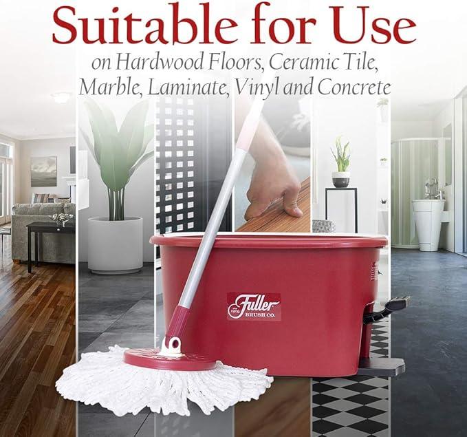 Ruby Red Spin Mop with 1 Extra Mop Head - NeatNest