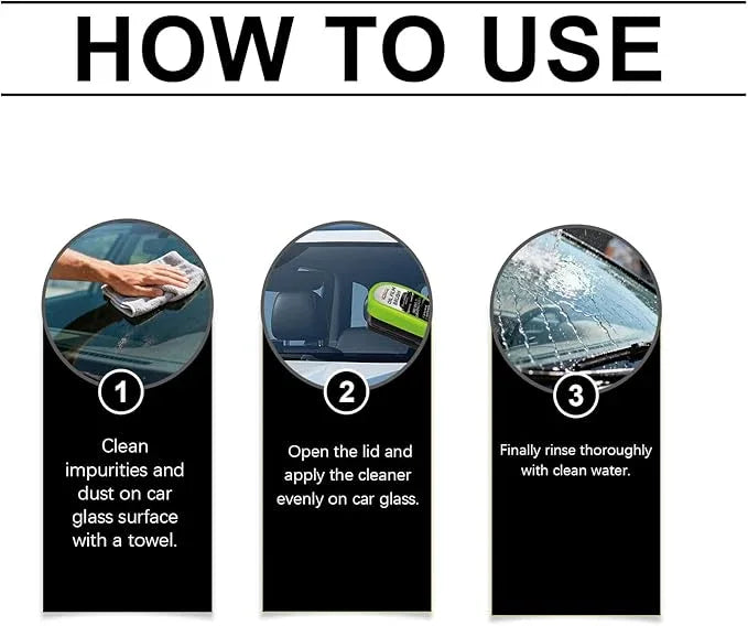 ClearVision 2.0 Car Glass Cleaning Kit, 2-Pack Glass Scrubber & 2 Microfiber Towels & 2 Refill Liquid, Universal Windshield Care Tool for Automotive Windows, Streak-Free Maintenance - NeatNest