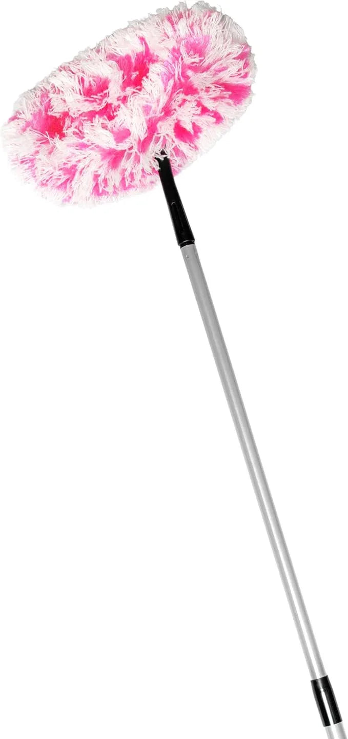 Fuller Brush Fuzzy Fan Duster – Dust & Clean Ceiling Fans, Walls, Woodwork – Polystatic & Microfiber Grabs & Holds Dust, Lint, Cobwebs & Dirt - Fan Duster with Handle (Pink) - NeatNest