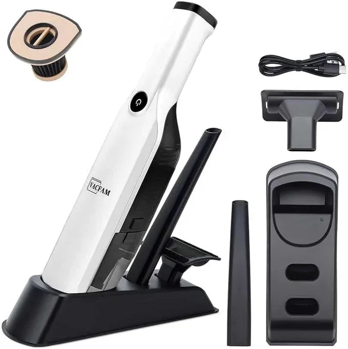 Handheld Vacuum Cordless,15KPA High Power Suction,USB Quick Charge,Car Vacuum Cleaner with Storage Dock,Lightweight Rechargeable Dust Buster with Crevice Tool Pet Brush Hand Vac for Home,White - NeatNest
