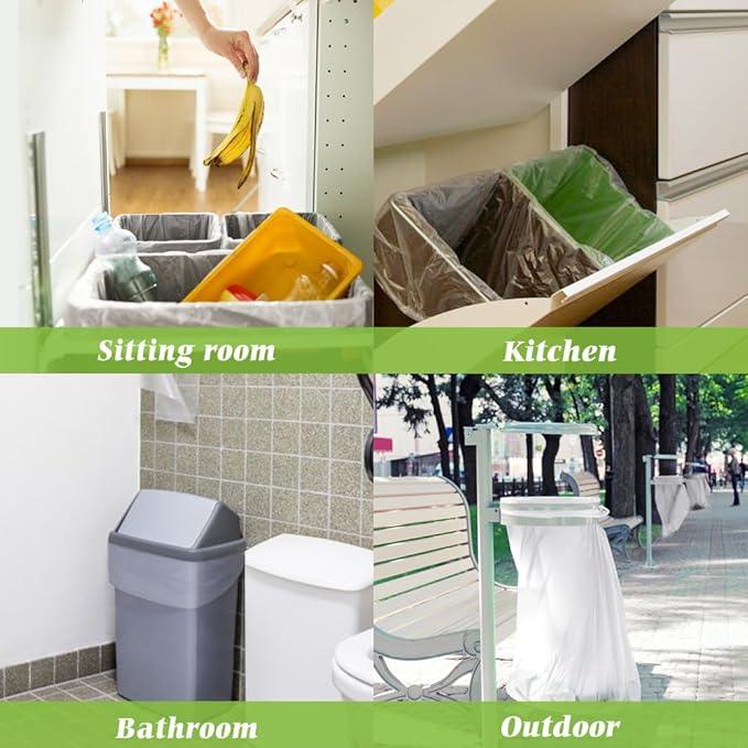 8 Gallon 330 Counts Strong Trash Bags Garbage Bags by Teivio, Bathroom Trash Can Bin Liners, Plastic Bags for home office kitchen, Clear - NeatNest