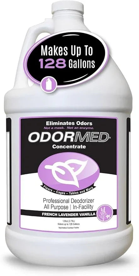 Odorcide Odormed Odor Eliminator Concentrate - Pet Odor Eliminator for Strong Odor on Floors, Walls, Cages & More - All-Purpose with Safe, Non-Enzymatic Formula (1 Gal, French Lavender Vanilla) - NeatNest