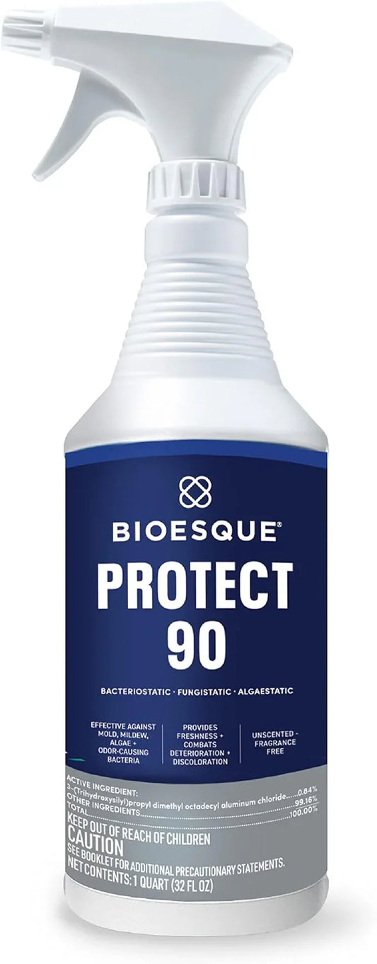 Bioesque Protect 90, Heavy Duty Bacteriostatic, Fungistatic, Algaestatic Formula, Effective Against Mold, Mildew, Algae, & Odor Causing Bacteria, 32 Fluid Ounce (Pack of 1) - NeatNest