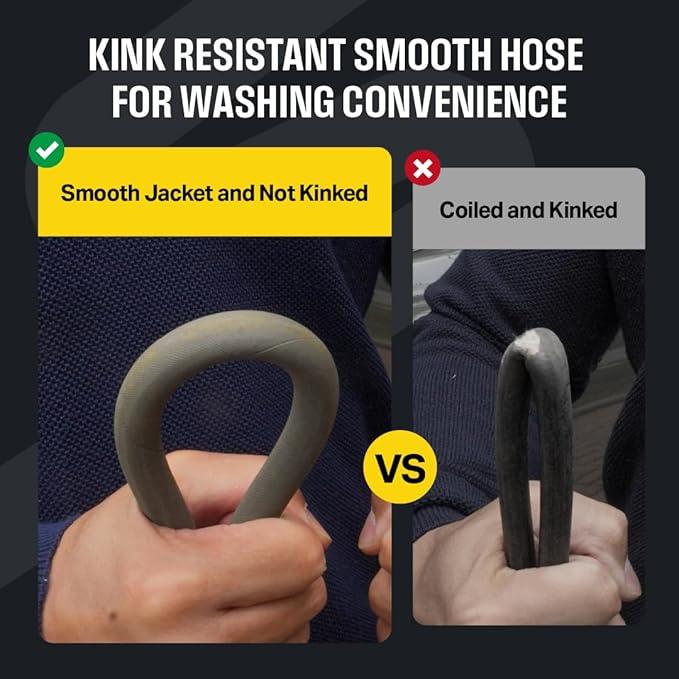 Active 100’ Pressure Washer Hose Compatible with gas and electric pressure washers (M22-14mm) Kink resistant, flexible steel braided power washer hose, max operating spec of 4000PSI & 12GPM and 212°F - NeatNest