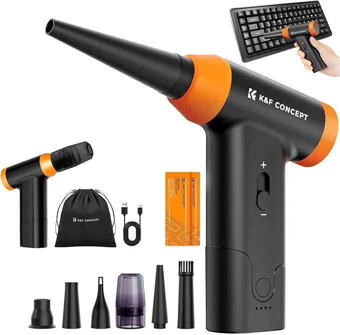 K&F Concept Blower & Suction 2 in 1 Compressed Air Duster, 150000RPM Super Power Electric Air Duster, Stepless Speed Regulation, Portable Dust Blower for Computer, Keyboard, House, Outdoor and Car - NeatNest