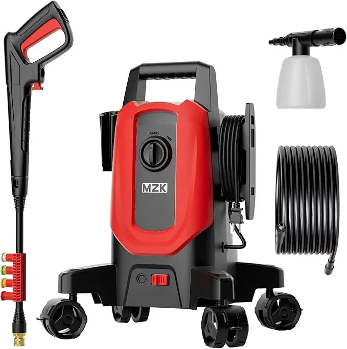 MZK Pressure Washer,5200PSI Power Washer with 4 Quick Connect Nozzles, High Pressure Cleaning Machine with Foam Cannon for Cars/Fences/Driveways/Patios/Home Cleaning Red - NeatNest