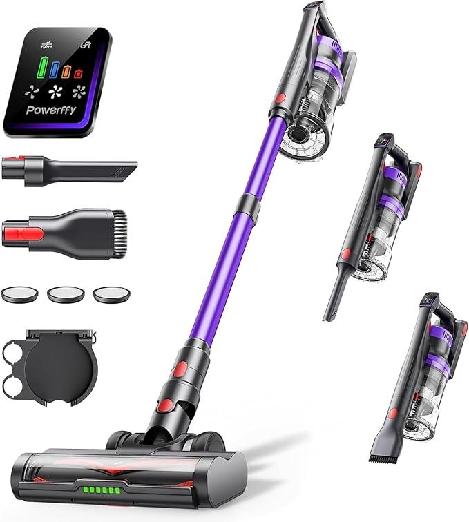Cordless Vacuum Cleaner, 600W 50Kpa Stick Vacuum Cleaner with 65mins Rechargeable Battery, Anti-Tangle Brush, Build-in Aromatherapy, Handheld Vacuum Cleaners for Home/Pet Hair/Carpets/Floors - NeatNest