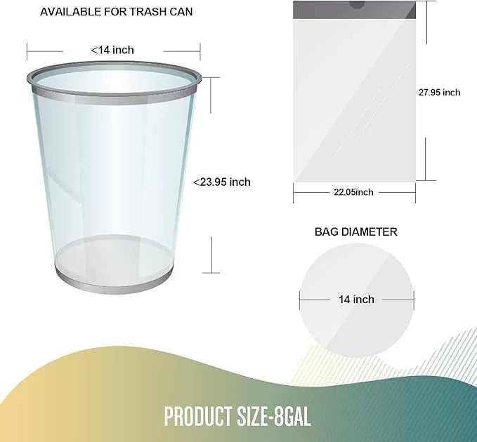 FORID Medium Drawstring Trash Bags - Plastic Garbage Bags 8 Gallon (30 Liter) White Disposable Can Liners for Kitchen Bedroom Bathroom Home Office (120 Counts) - Durable & Thick Trash Bags - NeatNest