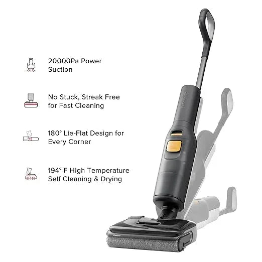 roborock F25 BX Wet Dry Vacuum Cleaner, Cordless Vacuum Mop All in One with 20000Pa, 194°F Hot Air Flash Drying & Self Cleaning, Zero-Tangle Wet Mop Cleaner for Hard Floor, 180° Lie Flat - NeatNest