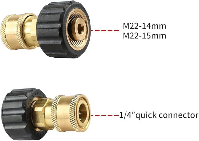 Pressure Washer Sewer Jetter Kit, 50 FT Hydro Drain Jetter Cleaner Hose, Button Nozzle and Rotating Sewer Jetting Nozzle, Orifice 4.0, 4.5, 1/4 inch NPT, 3000 PSI - NeatNest