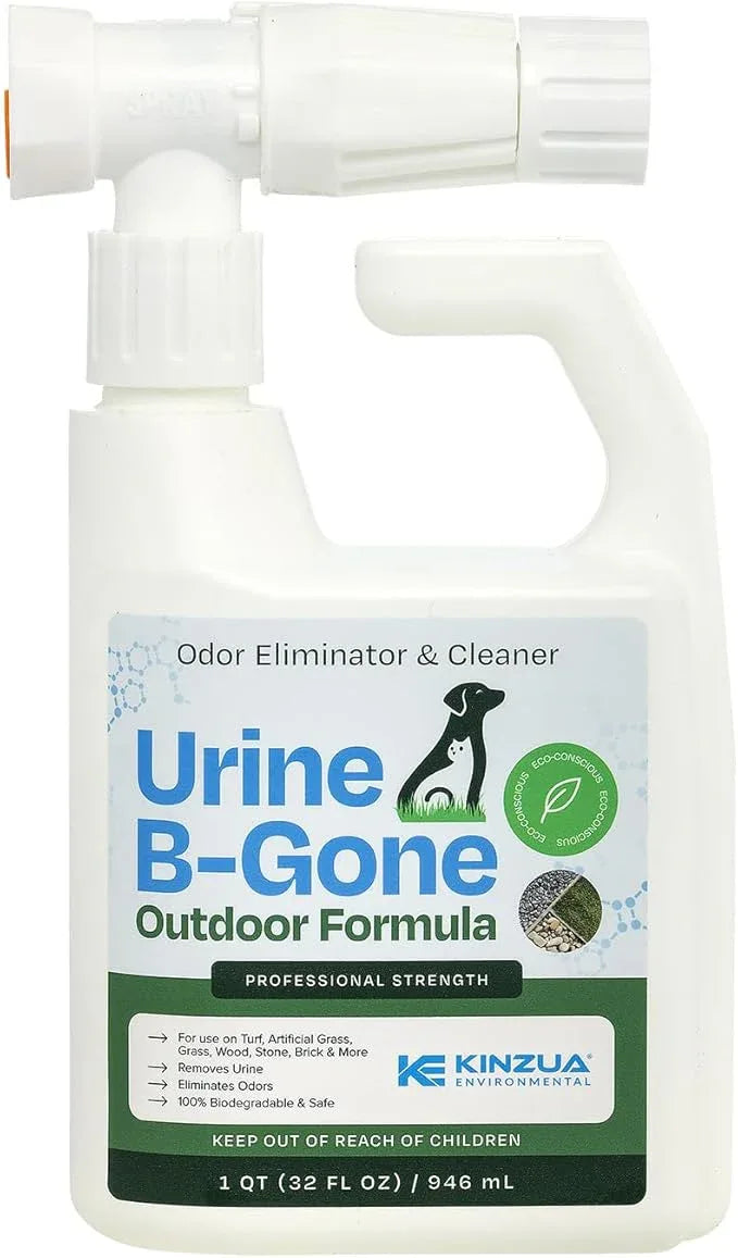KINZUA ENVIRONMENTAL Urine B-Gone OD Professional Pet Urine Enzyme Cleaner, Pet Yard Odor Eliminator for Artificial Grass, Concrete & More, 32 fl oz - NeatNest