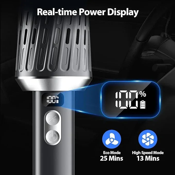Handheld Vacuum Cordless 25000Pa Car Vacuum 3-in-1 Handheld Vacuum, Includes Smart Display and Charging Base Hand Vac Cordless Rechargeable One-Touch Empty for Home/Pet/Car (Silver) - NeatNest