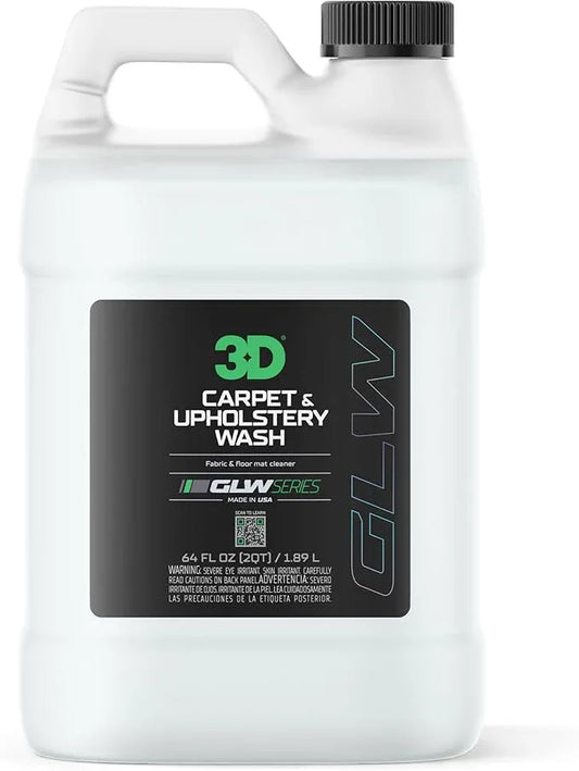 3D Carpet & Upholstery Cleaner, GLW Series | Ultra Powerful Stain Eliminator | Car Carpet, Seats, Floor Mats | Hyper Thick Foam | Fresh Scent | DIY Car Detailing | 64 oz - NeatNest