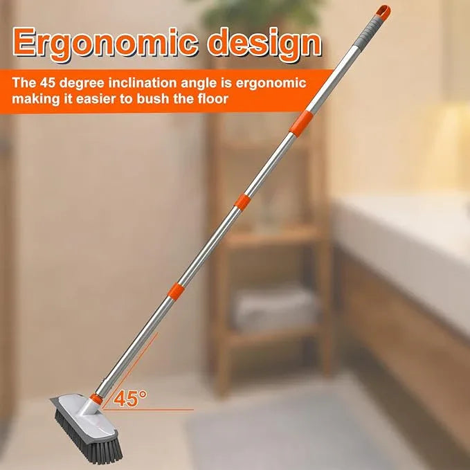 Floor Scrub Brush with Long Handle, Stiff Bristles Deck Brush, BITOPE Multi-Purpose Heavy Duty Hardwood Floor Scrubber, Cleaning Concrete Balcony Patio Garage Outdoor/Indoor - NeatNest