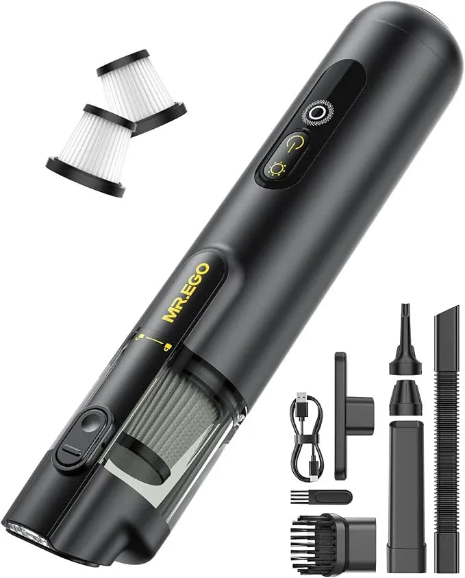 Car Vacuum Cleaner – 100000 RPM Cordless Handheld Vacuum with 20000Pa Suction, 4-IN-1 Portable Vacuum Cordless Blower/Inflator/Deflator, LED Light, Mini Vacuum Cleaner for Car, Office Desk & Home - NeatNest