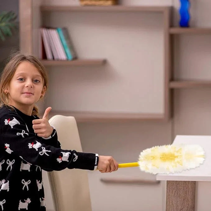 Vesici 50 Pcs Duster Refills Compatible with Swiffer Dusters Bulk Disposable Replacement Thickened with 1 Handle Heavy Duty for Cleaning, Office (Yellow) - NeatNest
