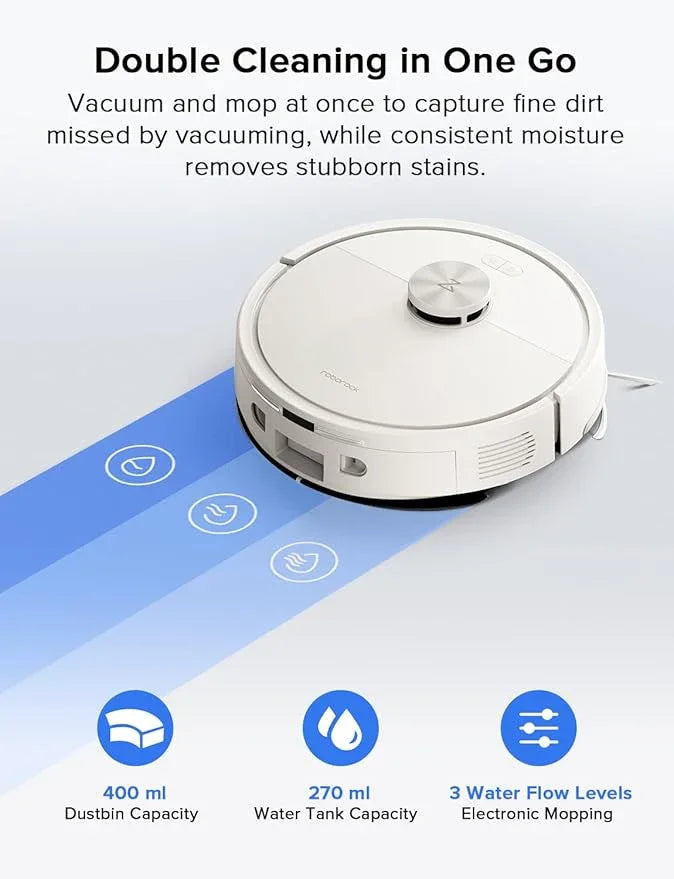 roborock Q7 L5 Robot Vacuum and Mop Combo, 8,000Pa Suction, Upgraded from Q5 Pro, Dual Anti-Tangle System, LiDAR Navigation, No-Go Zones, Self-Charging Robotic Vacuum Cleaner, White - NeatNest