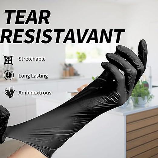Jointown Vinyl Exam Gloves- 4 mil Safty Glove Latex-Free & Powder-Free, SGBE 8001 Synmax Disposable Medical Glove Small (2 Boxes of 100, Black) - NeatNest