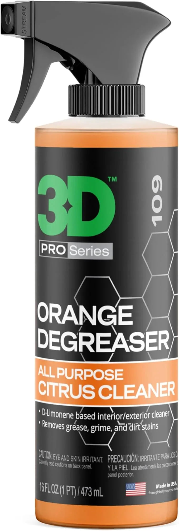 3D Orange Degreaser – Citrus-Based Car Cleaner for Oil, Grease, Grime & Adhesives – Water-Based, Non-Corrosive, Eco-Friendly, Interior & Exterior Use - 16 Fl oz - NeatNest