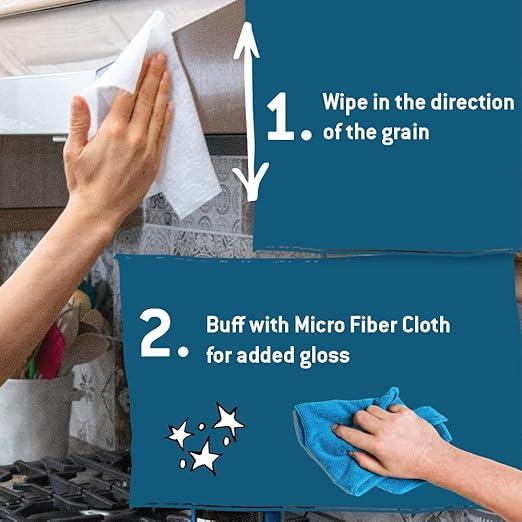Tub O' Towels Heavy Duty Stainless Steel Cleaner Wipes, 40 Count, 2 Pack, with 12” x 12: Micro Fiber Cloth - NeatNest
