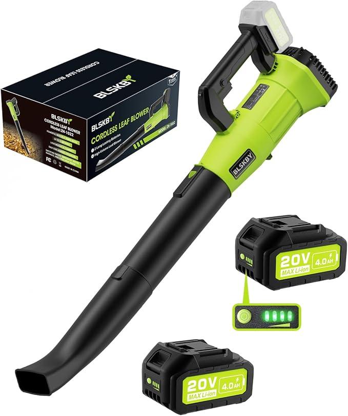 Cordless Leaf Blower - 2x4Ah Battery, 530CFM 170MPH, Powerful Battery Powered Leaf Blower Cordless with Battery and Charger, 7-Speed Control, 2 Extended Tubes for Yard, Lawn & Garden - NeatNest
