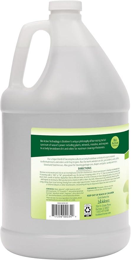 Biokleen Bac-Out Enzyme Stain & Odor Remover - 128 Ounces - Destroys Stains & Odors Safely, for Pet Stains, Laundry, Diapers, Wine, Carpets, & More, Eco-Friendly, Non-Toxic - NeatNest