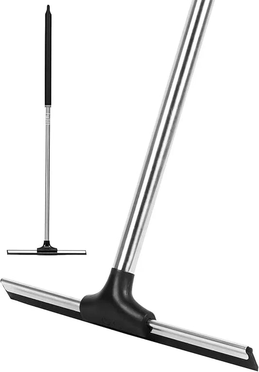 Floor Squeegee Scrubber 59" Long Stainless Steel Handle with 10" Wide Silicon Rubber Blade for Floor Washing and Drying Shower Glass, Garage, Windows, Marble, Wood Surfaces - NeatNest