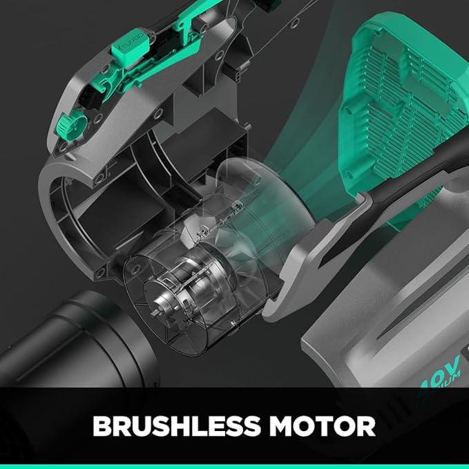 Litheli Cordless Leaf Blower 40V, Battery Leaf Blowers for Lawn Care, with Brushless Motor, Axial Blower for Blowing Leaf, Dust, Snow, Debris, with 2.5Ah Battery & Charger Included - NeatNest