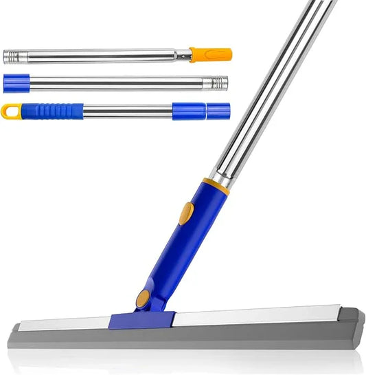 ITTAR Multi-Purpose Floor Squeegee with 57" Long Handle, 18" Large Rubber Blade Squeegee for Floor, Scrubber Broom with Stainless Steel Telescopic Handle for Shower Floor Tile Pool Garage - NeatNest