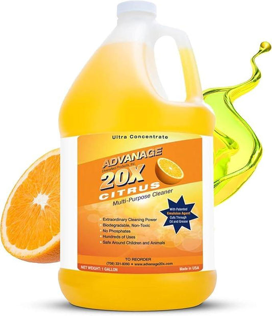Advanage 20X Cleaner Concentrate Refill 128 oz | All Purpose Multi-Surface Cleaning Concentrate | Replace Every Household Cleaner | Natural and Citrus Scent, Human-Safe Cleaner USA Made - NeatNest