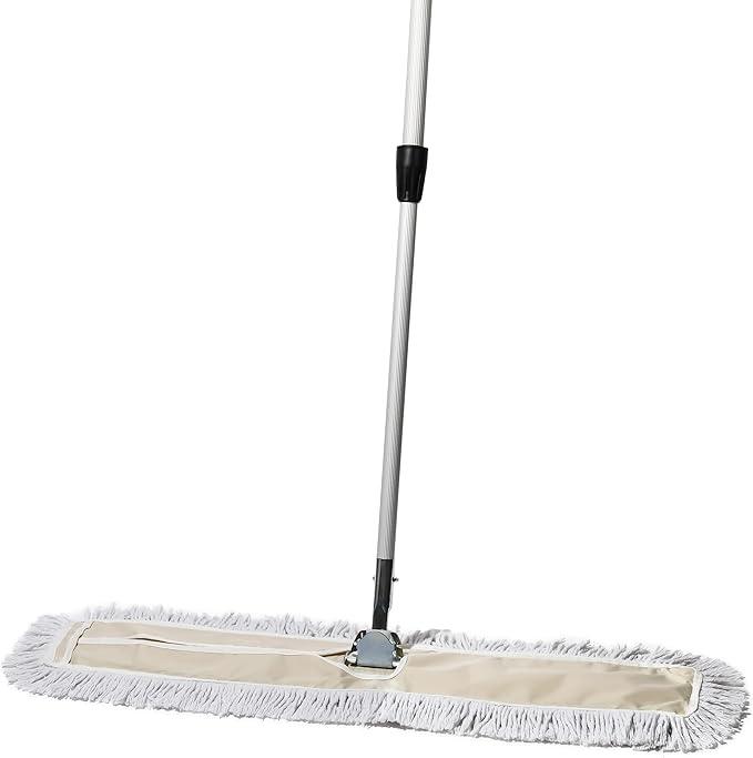 Commercial Dust Mop – 36 Inch Floor Sweeper for Hardwood, Reusable Cotton Mop Head, Extendable Handle, Dry Mop for Floor Cleaning & Janitorial Supplies - NeatNest