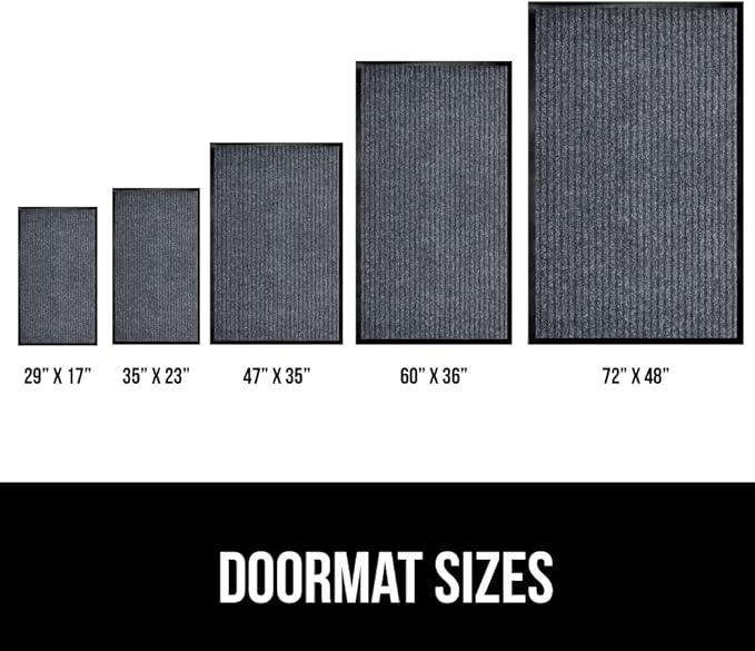 GORILLA GRIP Waterproof Traffic Guard Door Mat, 47x35, Heavy Duty Entryway Mats, Strong Rubber Back Commercial Utility Rugs for Office Hallway, Garage Floor and Home, Low Profile Carpet, Charcoal Gray - NeatNest