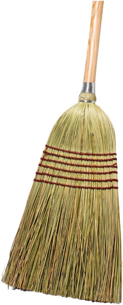 Corn Broom with Wood Handle Heavy Duty Indoor Outdoor Broom (1 1/4 Inch Handle) - NeatNest