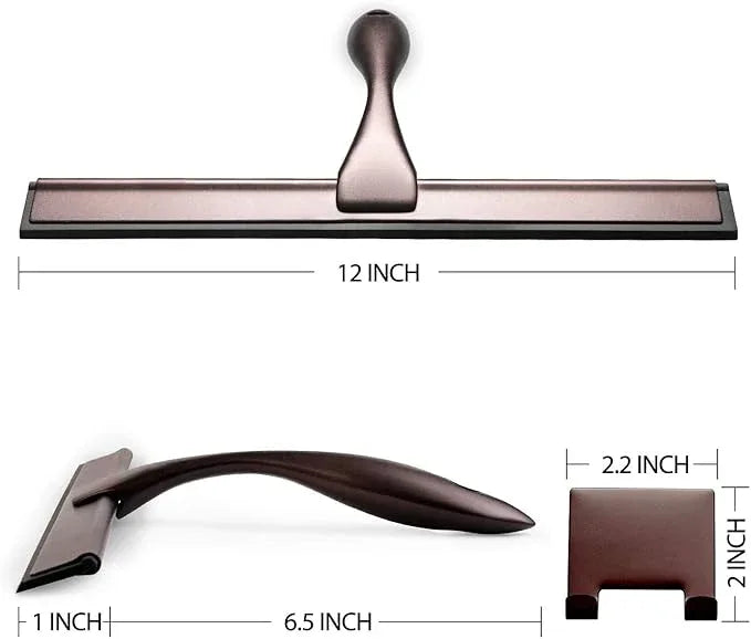 Hiware All-Purpose Shower Squeegee for Shower Doors, Bathroom, Window and Car Glass - Bronze, Stainless Steel, 12 Inches - NeatNest