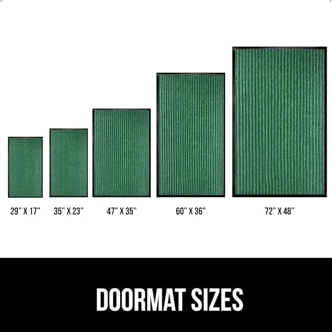 GORILLA GRIP Waterproof Traffic Guard Door Mat, Heavy Duty Entryway Mats, Strong Rubber Back Commercial Utility Rugs for Office Hallway, Garage Floor and Home, Low Profile Carpet Runner, 29x17, Green - NeatNest