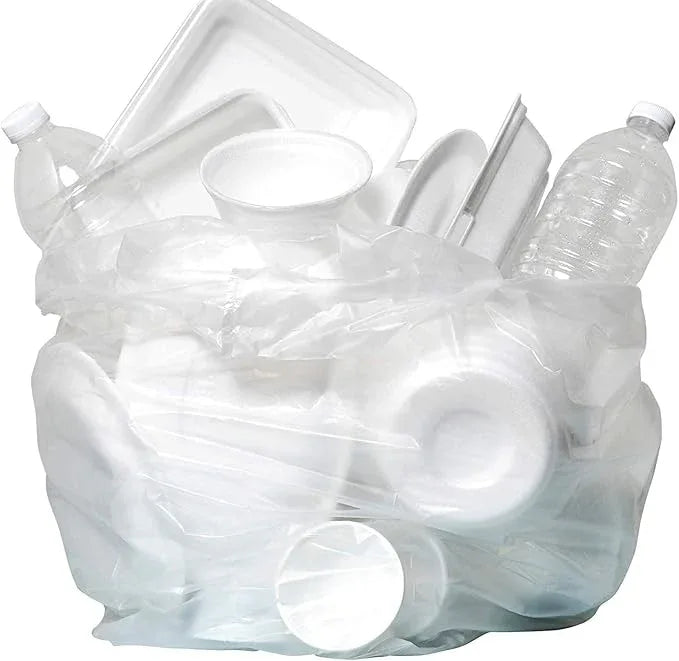 Aluf Plastics High Density Trash Bags, 10 Gallon, 1000 Count, 8 Micron (eq), 24" x 24", Clear, for Bathroom, Office, Industrial, Commercial, Janitorial, Municipal, Recycling - NeatNest