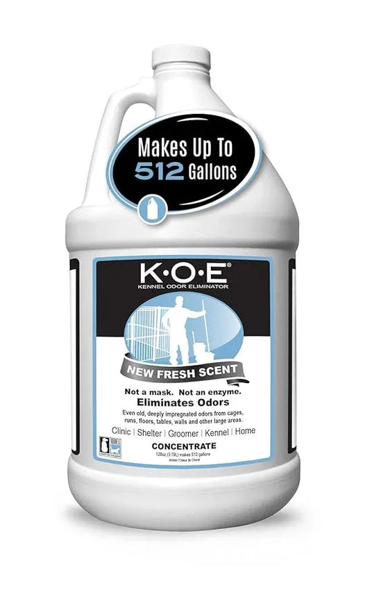 Odorcide K.O.E. Fresh Scent Odor Eliminator Concentrate – For Strong Odor on Cages, Floor, & More – Non-Enzymatic For Home & Dog Kennel – Home & Pet Supplies (1 Gal) - NeatNest