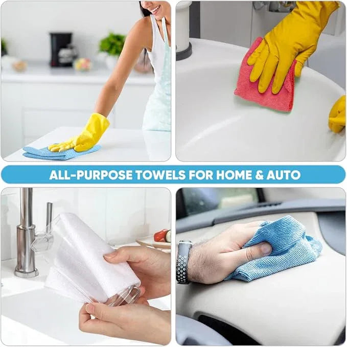 AIDEA Microfiber Cleaning Cloth Roll, Shop Towels 165 Sheets(3 Roll), Tear Away Reusable Paper Towels, White Rags for Bars, Cleaning Rags for Automotive, Mechanic, Workshops, House, 11×9" - NeatNest
