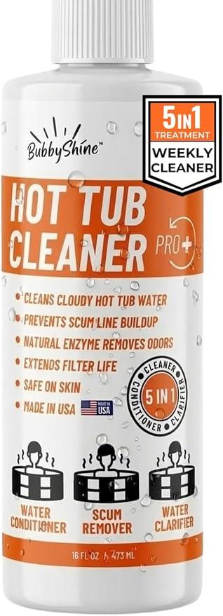 Spa Chemicals for Hot Tub – 5-in-1 Hot Tub Maintenance Kit & Cleaner – Inflatable Hot Tub Accessories for Adults – Outdoor Spa Clarifier – Helps Remove Scum & Cloudy Water – Made in USA – 16oz - NeatNest
