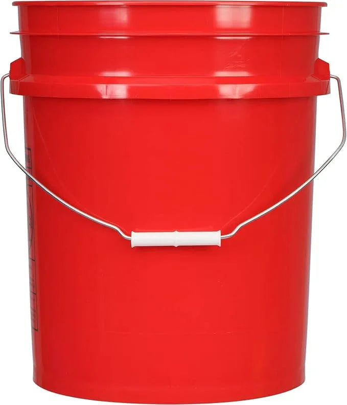 House Naturals 5 Gal Plastic Buckets Food Grade BPA Free Made in USA pails with Screw On Gasket Lids - Pack of 3 - Yellow Green Red - NeatNest