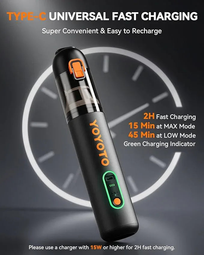 Car Vacuum, Handheld Vacuum Cordless with 21000Pa Powerful Suction & 3 Modes, 4-in-1 Portable Hand Held Mini Vacuum Cleaner Rechargeable, Ultra Light for Car Home Office (Black) - NeatNest