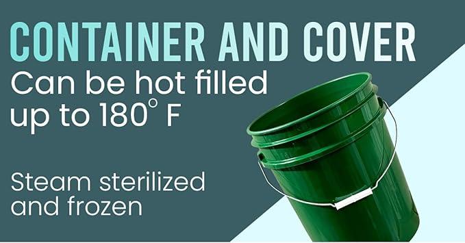 House Naturals Green 5 gal Food Grade Plastic Bucket Pail Container with Lid (Pack of 3) Made in USA - NeatNest