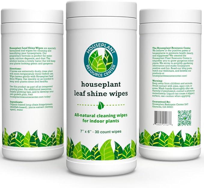 Houseplant Leaf Shine & Cleaner Wipes | Removes Dust, Dirt & Water Spots for Healthier, Glossy Leaves | Easy-to-Use Natural Leaf Cleaning Wipes for Indoor & Outdoor Plants | 30 Count - NeatNest