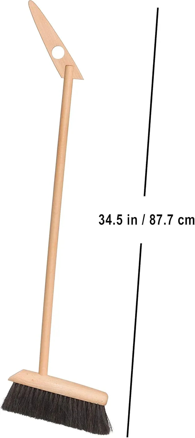 REDECKER Horsehair Broom & Stainless Steel Dust Pan Set - Oiled Beechwood Handles, 35-3/8 Inch - Broom & Dustpan Combo for Home, Kitchen, Outdoor Use - Wooden Broom and Dustpan Set, Made in Germany - NeatNest