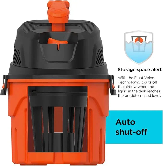 BLACK+DECKER Shop Vacuum Wet and Dry, 3 Gallon 3.0 Peak HP, 3-in-1 Portable Corded Shop Vac with Accessories, Vacuum Cleaner for Home, Pet and Car(BDXV18910P-3) - NeatNest