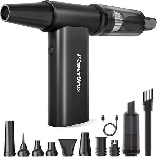 Compressed Air Duster, PowerUrus 200000RPM Electric Air Duster with Brushless Motor, 4-Gear Adjustable Cordless Air Blower, 8000mAh Rechargeable Air Duster for Keyboard, PC, Outdoor and Home Cleaning - NeatNest